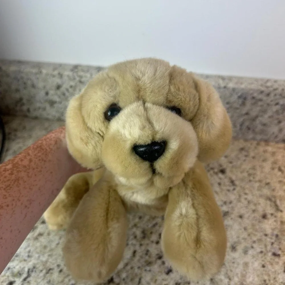A&A Golden Retriever Puppy Plush Dog Cream Tan Lying Down 13